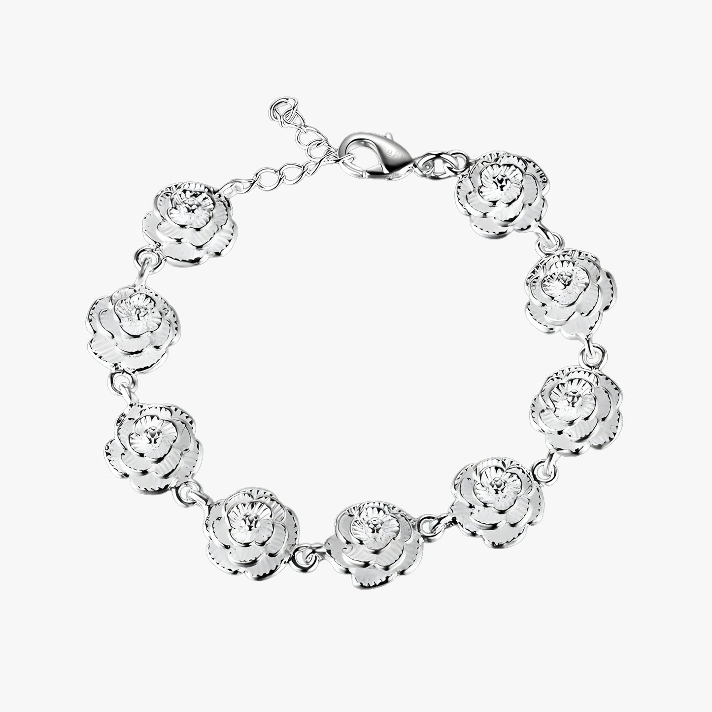 Raised Flower Chain Bracelet