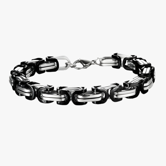 Men’s Stainless Steel Black & Silver Chain Bracelet