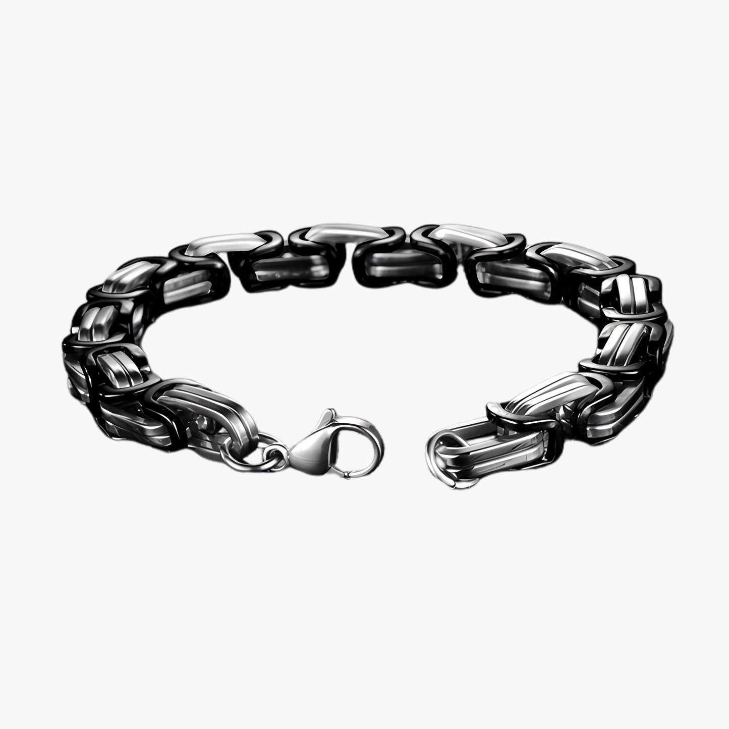Men’s Stainless Steel Black & Silver Chain Bracelet