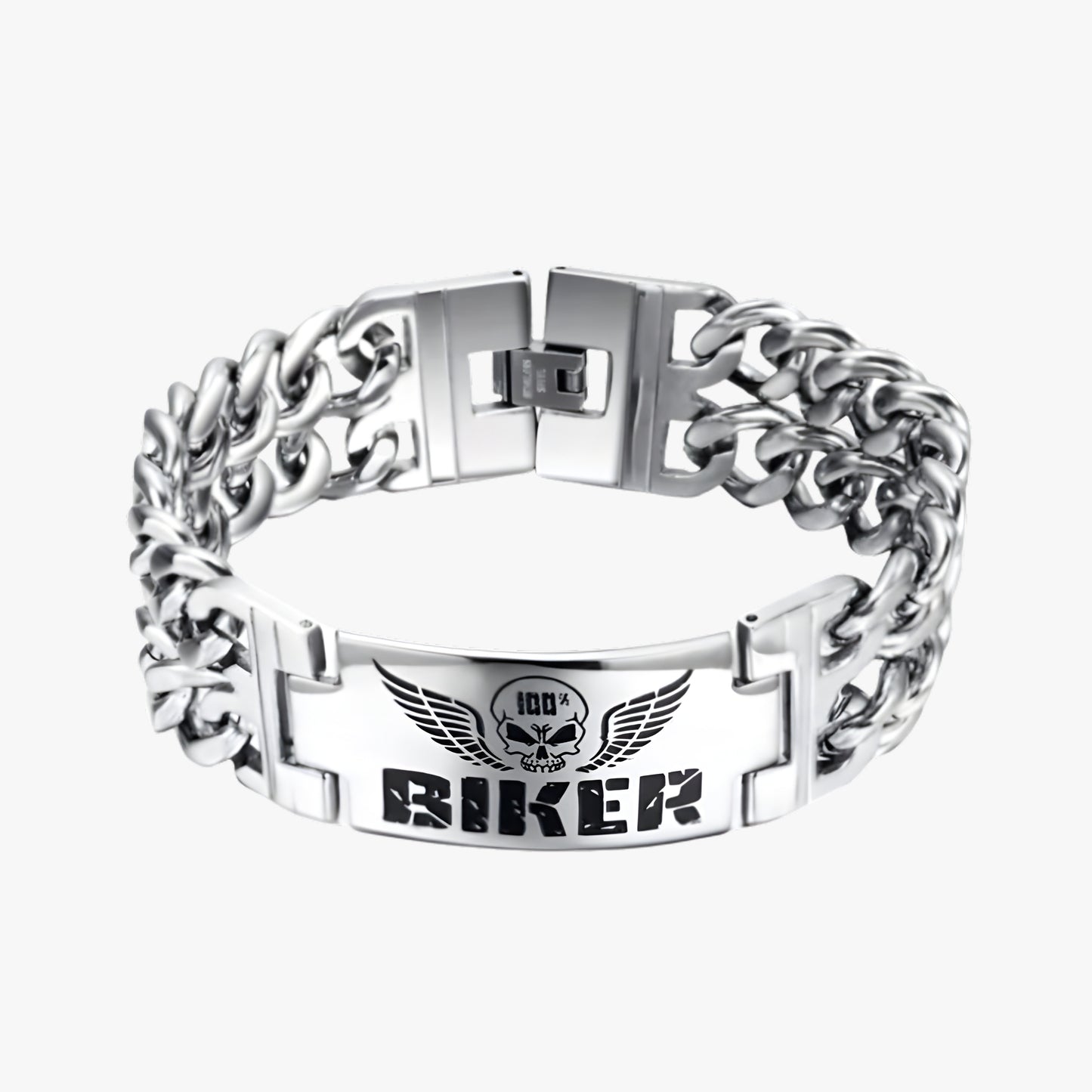 Men’s Stainless Steel Biker Bracelet