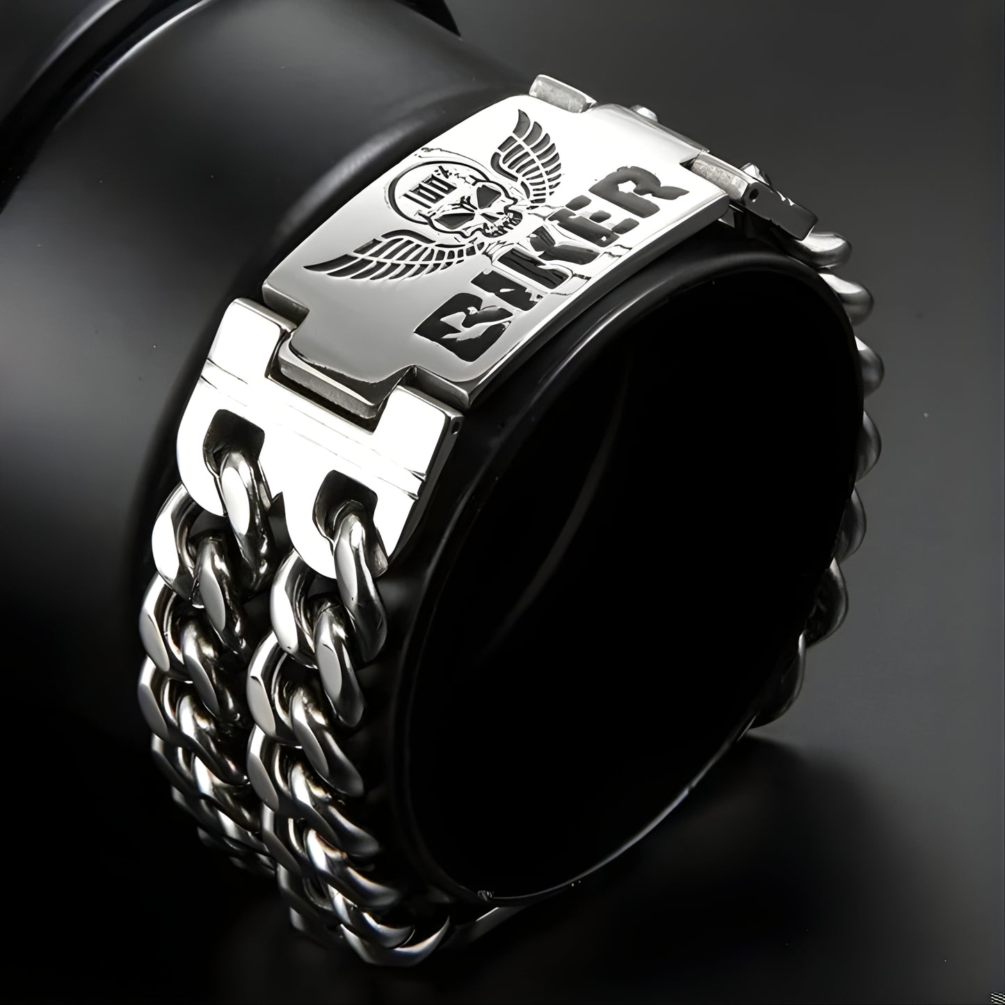 Men’s Stainless Steel Biker Bracelet