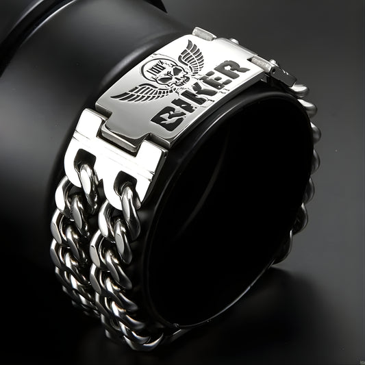 Men’s Stainless Steel Biker Bracelet