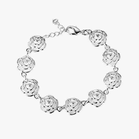 Raised Flower Chain Bracelet
